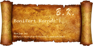 Bonifert Kornél névjegykártya