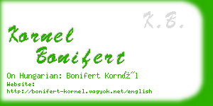 kornel bonifert business card